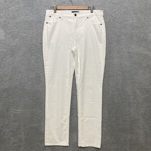 TALBOTS Flawless 5-Pocket Pants Women 8 Winter White Corduroy Chino Straight